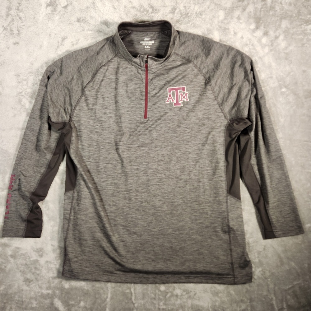Colosseum Texas A&M Aggies Pullover Men's XXL Gray Quarter Zip Athletic Shirt
